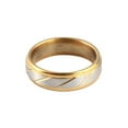 thumbnail image 4 of Men Women Twill Stripe Stainless Rings Stainless Steel Rings Steel Rings Couple Wedding Birthday Gift Rings Jewelry, 4 of 8