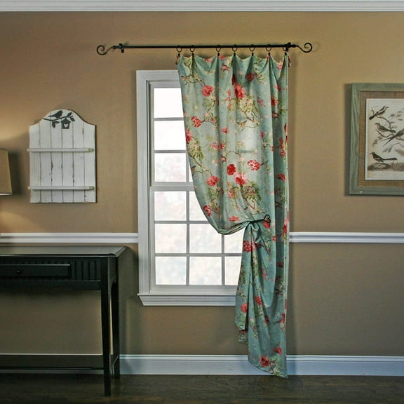 Balmoral Floral Print Tailored Panel Curtain 48-Inch-by-84-Inch - Sage/Wine