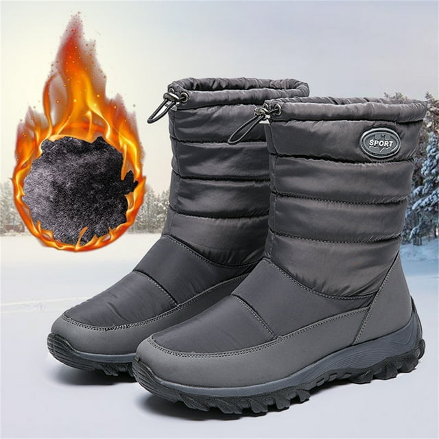 EGNMCR Bottes d'Hiver pour Femmes, Bottes d'Hiver pour Femmes Neige Femmes Hiver Doublées de Velours Chaudes Courtes en Coton Chaussures Femmes Chaussures