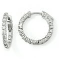 thumbnail image 1 of Sterling Silver Rhodium-plated CZ In & Out Hoop Earrings QE12994, 1 of 2