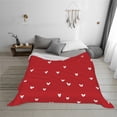 thumbnail image 2 of YFYANG Lightweight Warm Thickened Flannel Blanket, Red Heart Doodle Throw Blanket for Bed, Sofa, Travel, Camping, 60"x50", 2 of 7