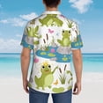 thumbnail image 4 of Disketp Cartoon Frogs Hawaiian Shirts for Men,Mens Casual Short Sleeve Button Down Shirts Beach Shirt,Small, 4 of 7