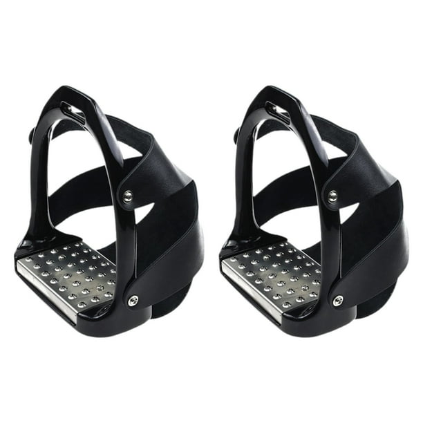 2 estribos para adultos, estribos para caballos con montura inglesa, para actividades al aire libre. Negro