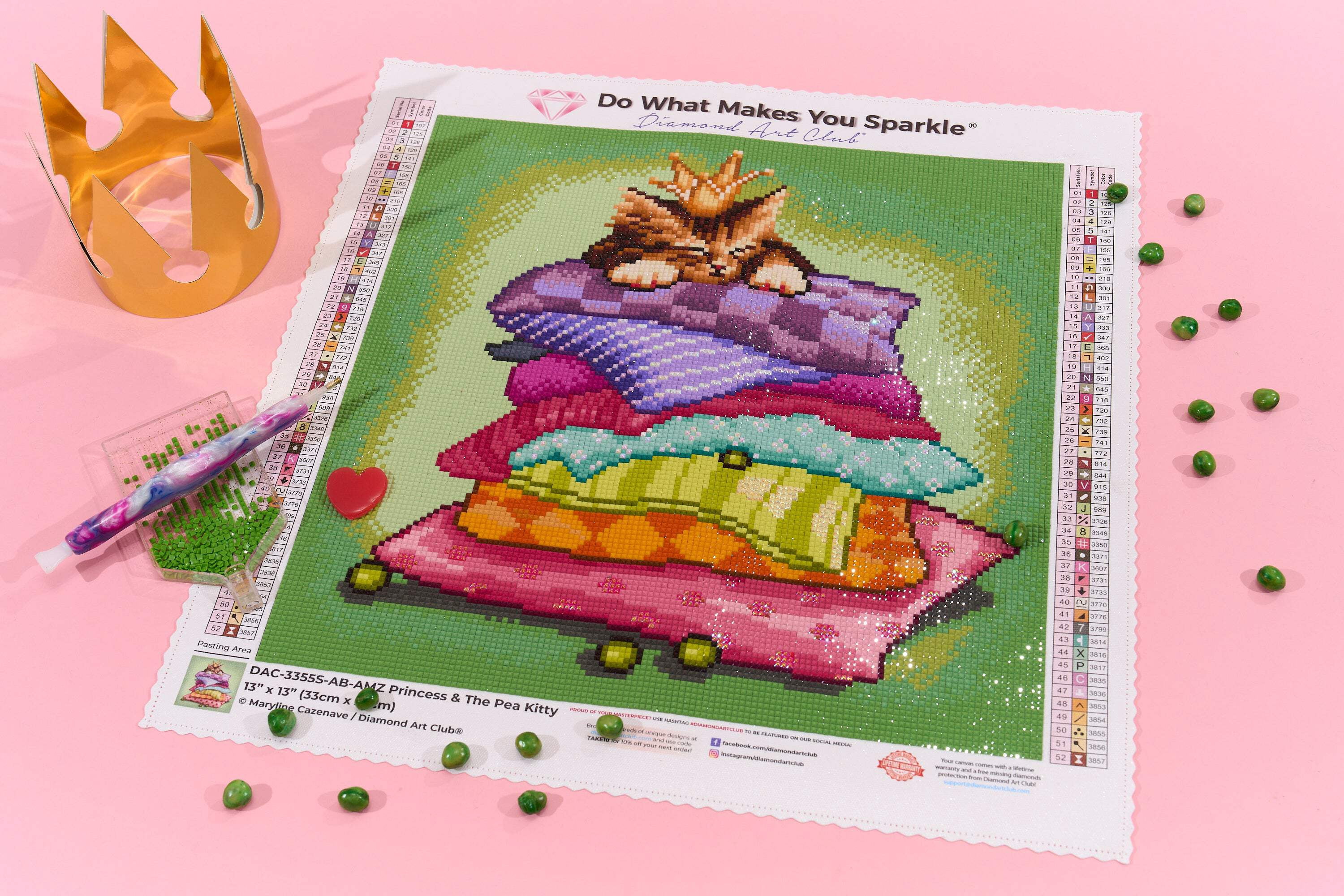 DIAMOND ART CLUB Princess  The Pea Kitty Diamond Painting Kit