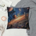 thumbnail image 2 of Orinice Solar System Telescope Space Art Graphic Decorative Throw Pillow Cover for Home Couch Living Room Bed Sofa - Zipper Closure 1PC 20x20in, 2 of 5