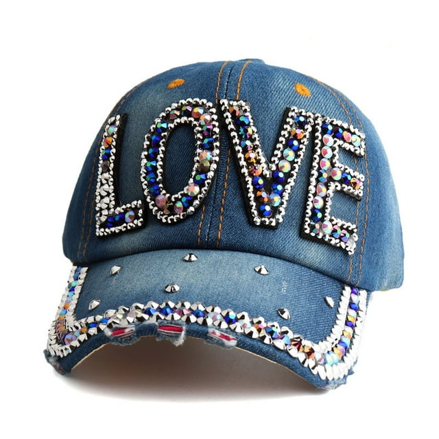 Gorra de béisbol de mezclilla lisa con bordado LOVE