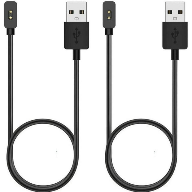 2 Packs USB Cable Charger Compatible with Xiaomi Mi Smart Band 9 / Band 8 / Band 8 Pro/Redmi Watch 3 Active Cable - Charging Chord for Smart Watch - Black