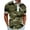Green, variant on Mens Graphic T-shirts Short Sleeve Zip Polo Shirts Camo Print Lapel Casual Daily Summer Top Grey XXXL