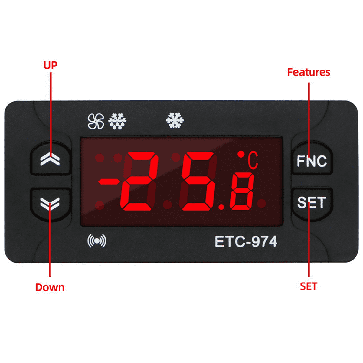 6X ETC-974 Digital Temperature Controller Microcomputer Thermostats Thermostat Refrigeration Alarm 220V Sensor