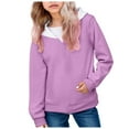 thumbnail image 2 of KPOPLK boys Zip Up Hoodie Sweatshirt, Signature Logo Design, Kangaroo Pockets, Made With Lightweight Fleece(3-4 Years,Purple), 2 of 6