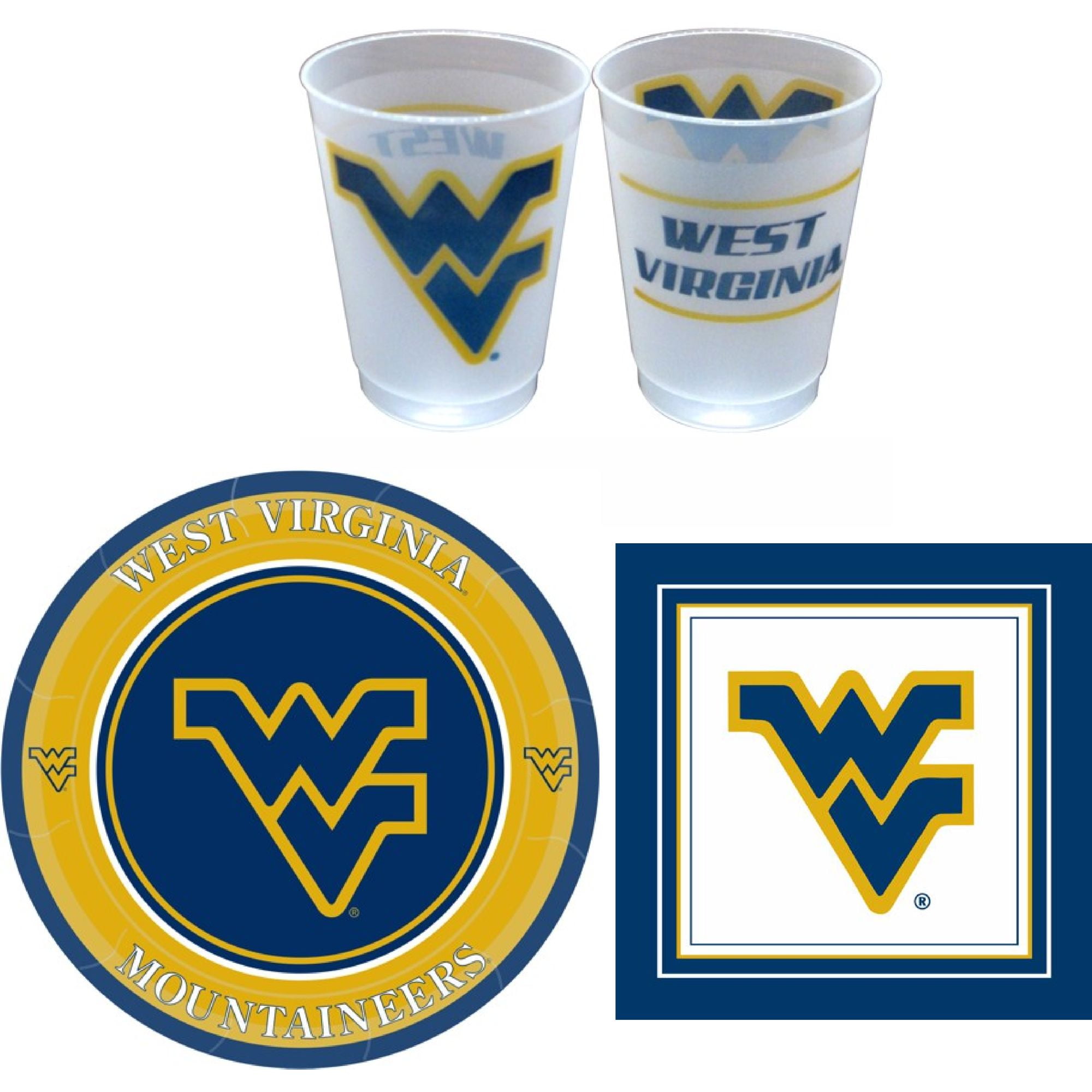 West Virginia Mountaineers Party Supplies 81 pieces (Serves 24)