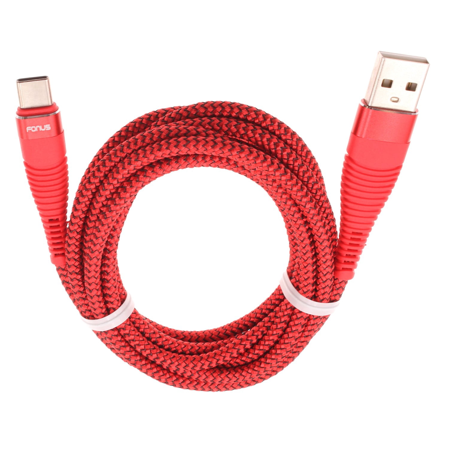 6ft and 10ft Long USB-C Cables Compatible With Google Pixel 4a/5a/6a/7a/8a/9a/10a - Fast Charge TYPE-C Cord Power Wire Data Sync Red Braided