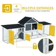 thumbnail image 4 of M optimized 82" Wooden Rabbit Hutch, Outdoor Chicken Coop, Guinea Pig Pet House Bunny Cage with Double Side Runs, Weatherproof Roof, Removable Tray, Ramps for Small Animals, 4 of 7
