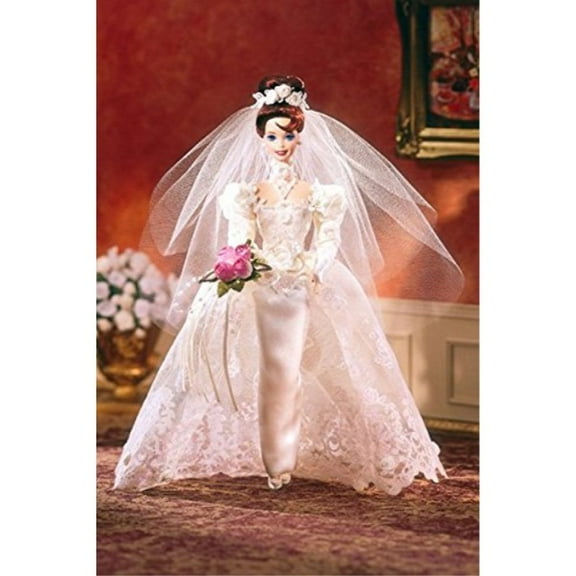 romantic rose bride porcelain barbie doll