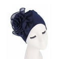 thumbnail image 2 of Chemo Turban Hats for Women - Elastic Flower Beanie Headwrap Caps Solid Color Grate for Cancer Hair Cover, 2 of 6