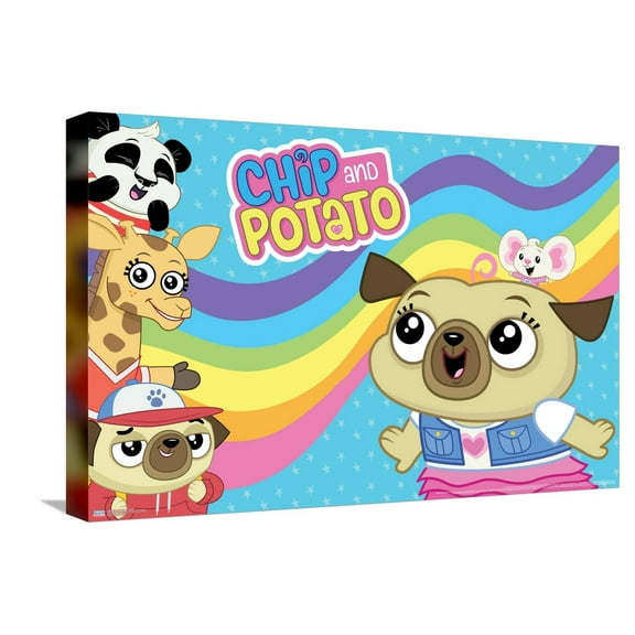 Chip and Potato - Rainbow Canvas Wall Poster, 14.725" x 22.375"