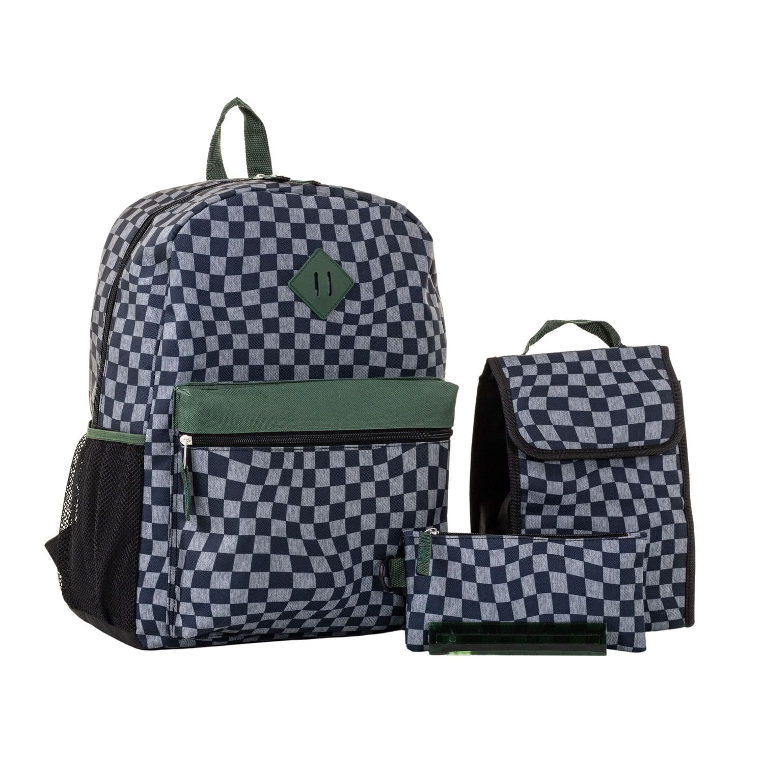 Jetstream 4pcs Full School Day Backpack set, Black Checkers
