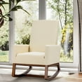 thumbnail image 3 of Topbuy Upholstered Armchair Rocking Chair High Back for Living Room Beige, 3 of 7