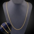 thumbnail image 4 of Exquisite Men Jewelry Gold Plated 2MM Stripe Chain Necklace Jewelry 16-30 Inch, 4 of 8