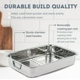 thumbnail image 3 of Imperial Home 17” Rectangular Roasting Pan with Rack Stainless Steel Baking Pan, 3 of 7