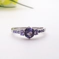 thumbnail image 2 of Opolski Luxury Women Faux Amethyst Inlaid Finger Ring Wedding Engagement Jewelry Gift, 2 of 7