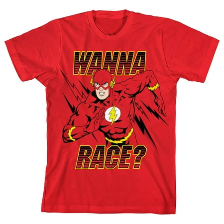 Flash Wanna Race Boy s Red T-shirt-Small