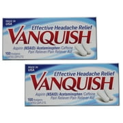 2 Pack - Vanquish Pain Reliever Effective Headache Relief, 100 Caplets Each