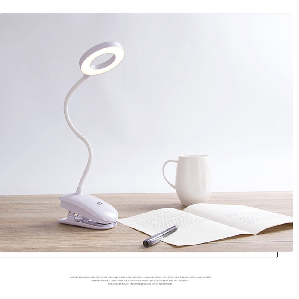 Clip on Lamp, Clip on Light for Bed Clip on Light with 3 Brightness Level, USB Rechargeable