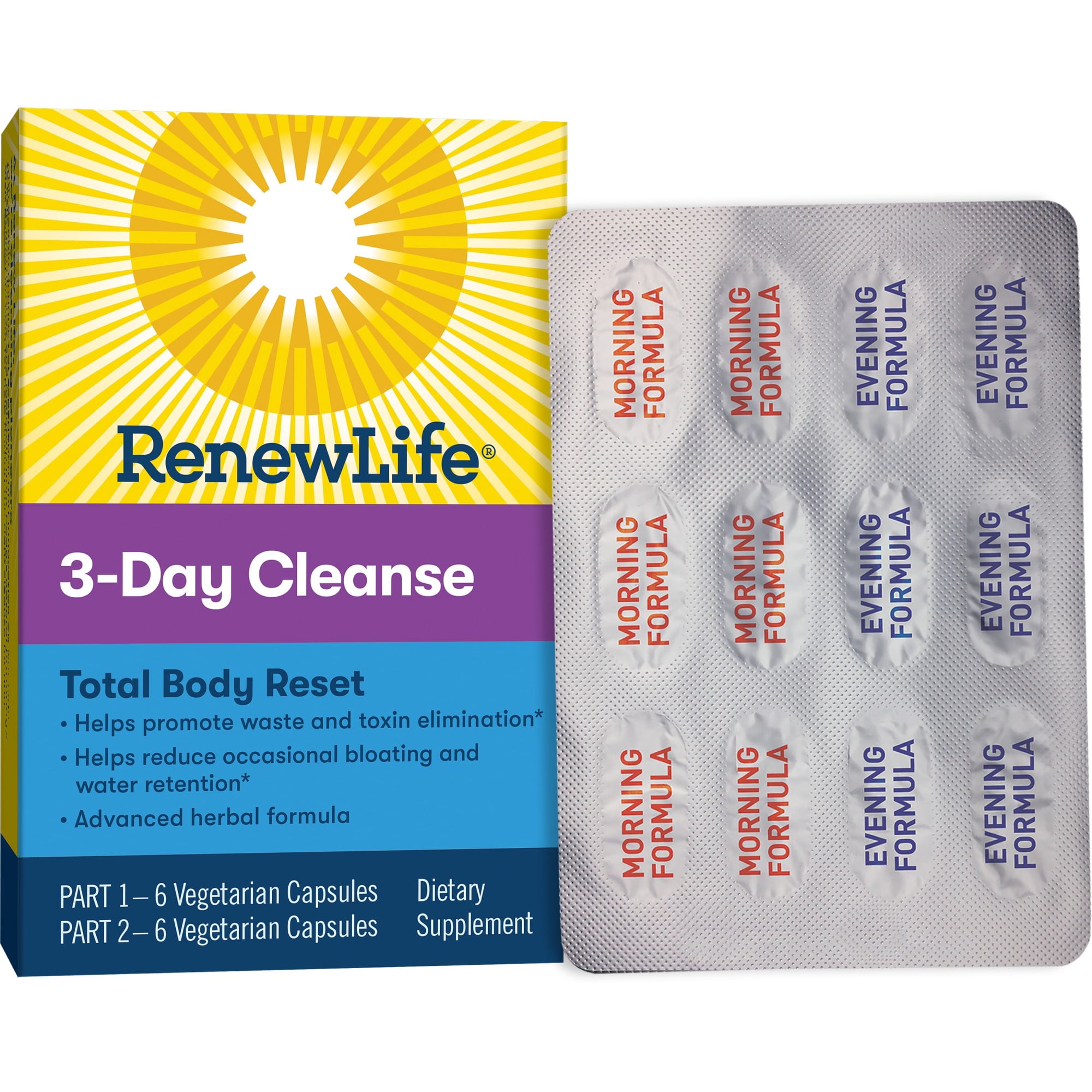 Renew Life Adult Total Body Reset Cleanse, 3-Day Program, 12 Capsules