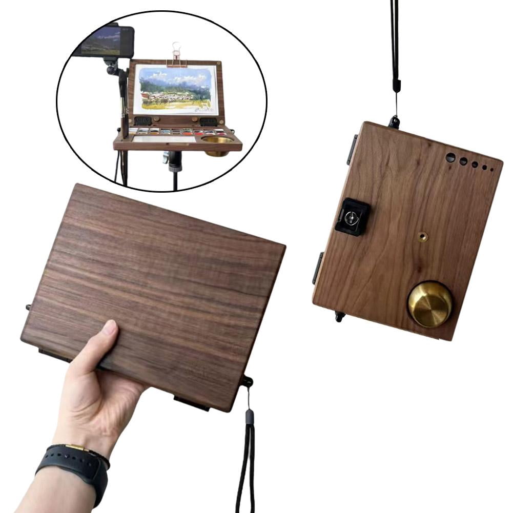 Wooden Watercolor Palette Box with Multiple Compartments for Plein Painting and Home Use