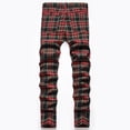 thumbnail image 5 of Edvintorg Men's Plaid Pants Stretch Skinny Flat-Front Casual Slim Fit Business Dress Chinos Pants for Men, 5 of 6