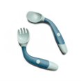 thumbnail image 2 of Tenedor y cuchara doblados para bebés, juego de tenedor y cuchara para bebés, utensilios flexibles para bebés, cuchara para entrenamiento de alimentación para ni, 2 of 6