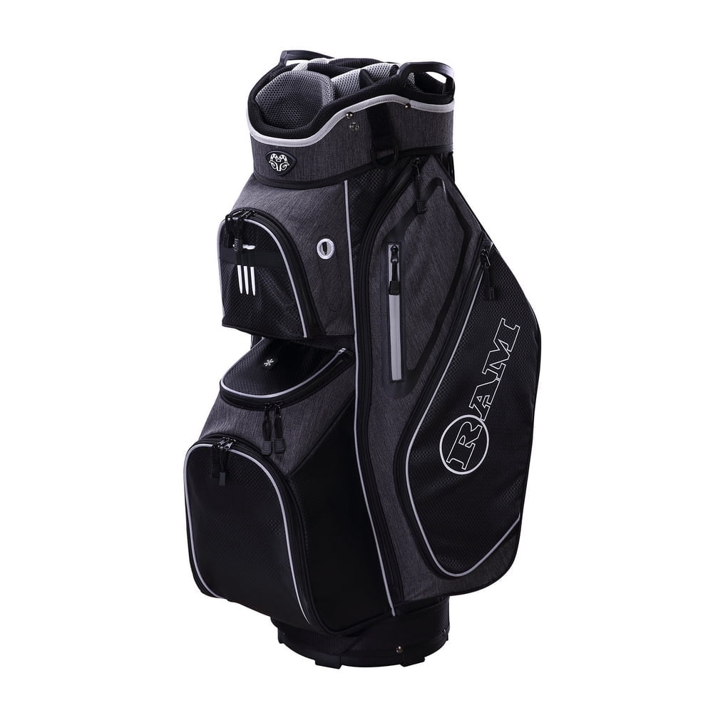 Ram Golf Tour Cart Golf Bags for Men with 14 Way Dividers Top Black, Silver