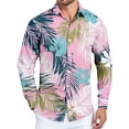 thumbnail image 2 of LTTVQM Men's Hawaiian Shirt Casual Long Sleeve Button Down Shirt Boho Collared Tshirts 2026 Spring Summer Tops Light Blue 2XL, 2 of 5