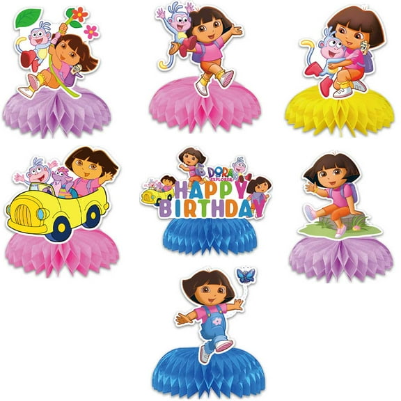 Dora The Explorer Honeycomb Centerpieces Table Toppers Decorations for Birthday Party Decor Supplies