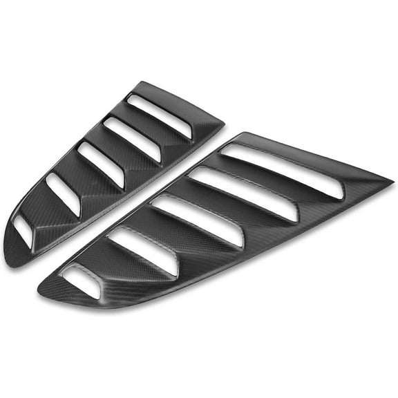 Cobra-Tek Carbon Fiber Back Side Window Luver Covers | Car Exterior Decoration Accessories | Compatible With Ford Mustang (2015-2022)