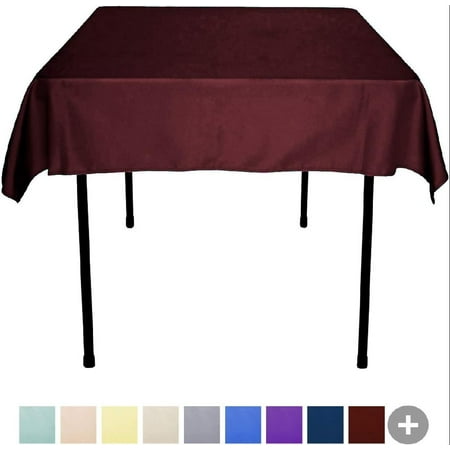 

Tablecloth - 54 x 54 Inch -Burgundy-Square Polyester Table Cloth Wrinkle Stain Resistant - Great for Buffet Table Parties Holiday Dinner & More