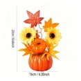 thumbnail image 5 of THOPBPRK 8.6" Halloween Decorations Artificial Pumpkins Decor with Fall Maple Leaves Autumn Tabletop Ornament Thanksgiving Dinner Table Centerpiece Indoor Home Accents, 1Pack C, 5 of 6