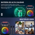 thumbnail image 2 of Máquina de karaoke con 2 micrófonos inalámbricos, sistema de altavoces portátil para el hogar de 30 W para adultos con luces de discoteca y correa, 2 of 8