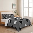 thumbnail image 4 of 3 Pieces Twin XL Quilt Set,Black and White Polka Dots Gray Soft Bedding Sets with 1 Quilt & 2 Pillow Shams,Modern Minimalist Style Summer Bedspread Lightweight Coverlet Comforter for All Season, 4 of 8