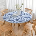 thumbnail image 3 of Blue Cute Hedgehog Round Fitted Tablecloth with Elastic Edge,Dining Table Cover Waterproof,Outdoor Round Tablecloth for Camping,Dining,Indoor and Outdoor, 3 of 7