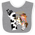 thumbnail image 3 of Inktastic I'm One-cowgirl Riding Horse Birthday Girls Baby Bib, 3 of 4