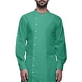 thumbnail image 4 of Atasi Mandarin Collar Mens Kurta Shirt Solid Cotton Flex Long Kurta For Boys-XX-Large, 4 of 6