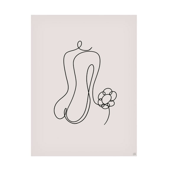 Canvas Wall Art - Line and Brush 'Female Form Fashion Line 6' Wall Art for Living Room, Bedroom, or Office Décor by Trademark Fine Art - 14 x 19 Inches