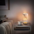 thumbnail image 6 of Grey and Gold Marble Bedside Table Lamp LED Warm Lights with USB Charging Port Retro Cylinder Desk Lamps, 6 of 7