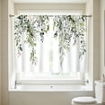 thumbnail image 5 of huayou 2 Pack Printed Kitchen Tier Curtains, 27.56x39.4 Inch Watercolor Eucalyptus Leaf Floral Short Window Curtains, for Indoor Kitchen Farmhouse Home Window Decor, 5 of 7