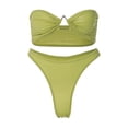 thumbnail image 2 of Traje de baño Macarena de dos piezas para mujer cintura alta verde, 2 of 8
