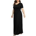 thumbnail image 5 of POSESHE Women's Plus Size Short Sleeve Maxi Dress with Pockets，Tunic Swing T-Shirt Dress, 5 of 6