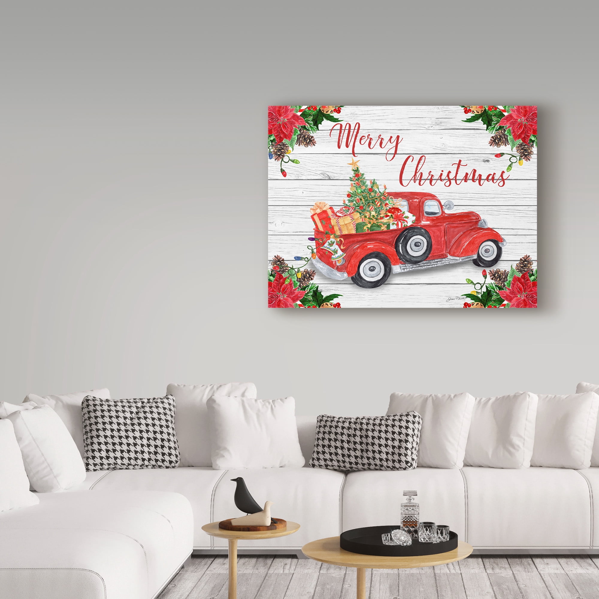 Trademark Fine Art 'Vintage Red Truck Christmas' Canvas Art by Jean Plout