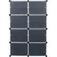 thumbnail image 4 of 7 Tier Portable Shoe Rack Organizer 28 Pair Covered Shoe Storage Shelves Rack 14 Grids Tower Shelf Storage Cabinet Stand Expandable for Heels,Boots,Slippers,Perfect For Entryway,Hallway,Closet,BLACK, 4 of 14